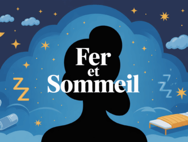 Femme sereine entre capsules de fer et symboles de sommeil
