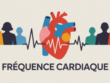 illustration frequence cardiaque coeur avec lignes et ages