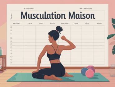 musculation maison femme planning illustration
