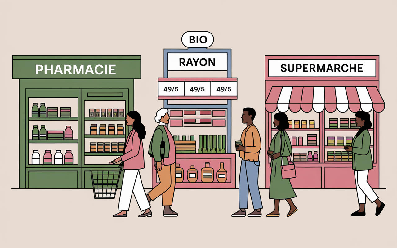 comparatif points de vente probiotique pharmacie bio supermarche