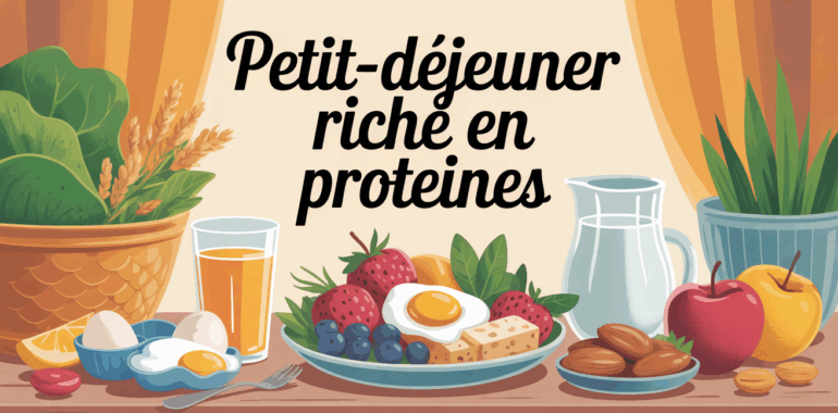 Petit-dejeuner riche en proteines scene aliments naturels