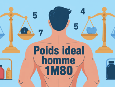 image poids ideal homme 1m80 balances et chiffres