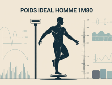 poids ideal homme 1m80 illustration balance et courbes