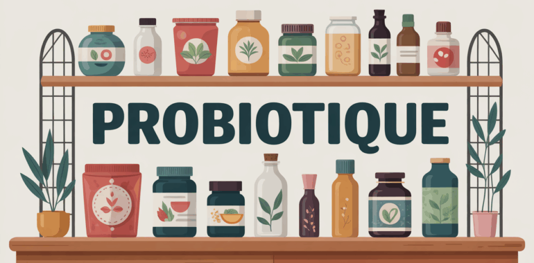 composition de flacons de probiotiques complément alimentaire