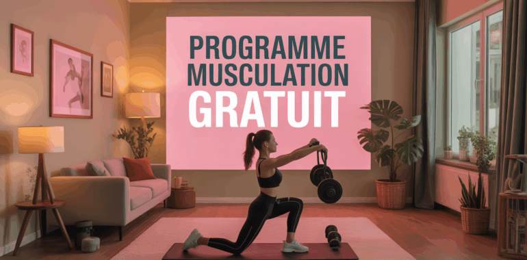 programme musculation gratuit femme maison haltères tapis