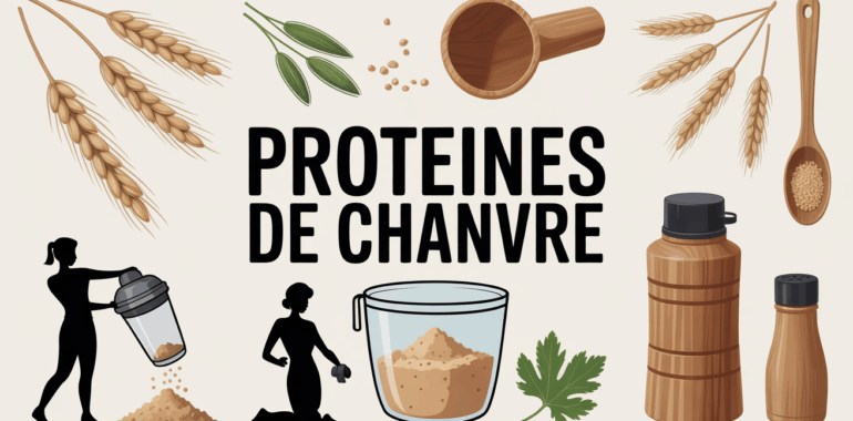 Tableau graines de chanvre et poudre proteines