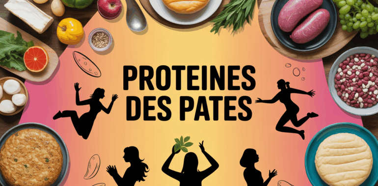 Assiette de pâtes riche en protéines et ingrédients énergétiques