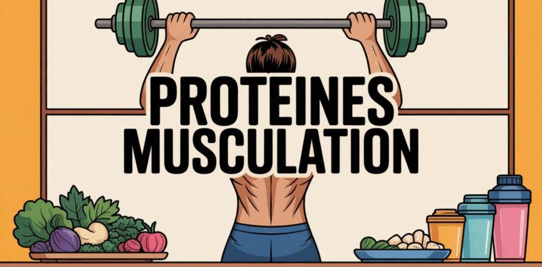 Silhouette musclée souleve barre, legumes et proteines