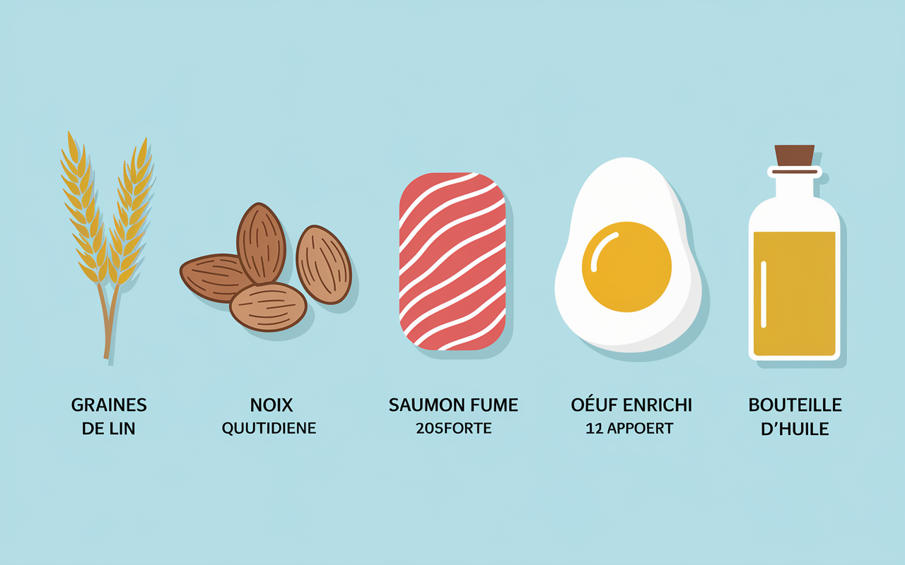 Comparatif aliments riche oméga-3 au petit déjeuner