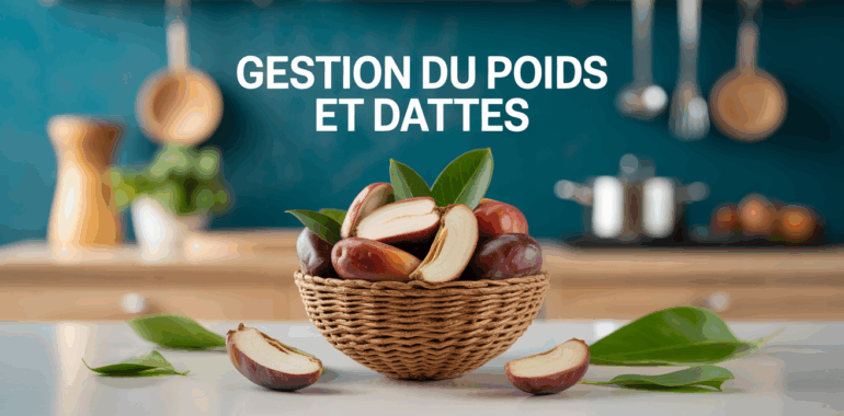 Bol de dattes entières et coupées gestion du poids