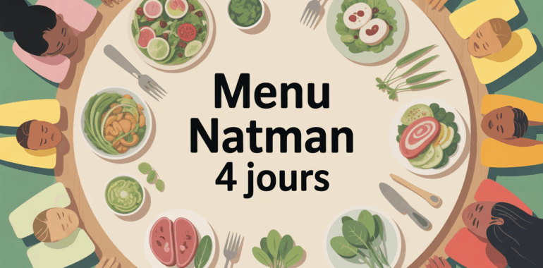 Menu Natman 4 jours avec salades, proteines maigres et legumes vapeur