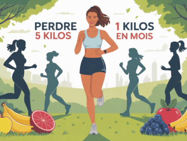 Femme sport souriante perdre 5 kilos en 1 mois parc et fruits