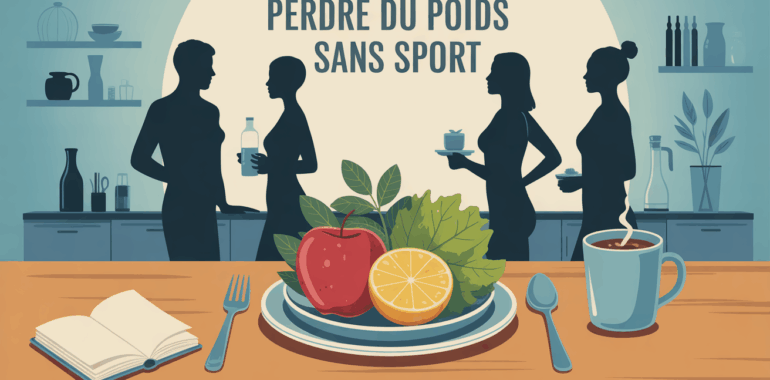 Perdre du poids sans sport illustration routine maison assiette equilibree