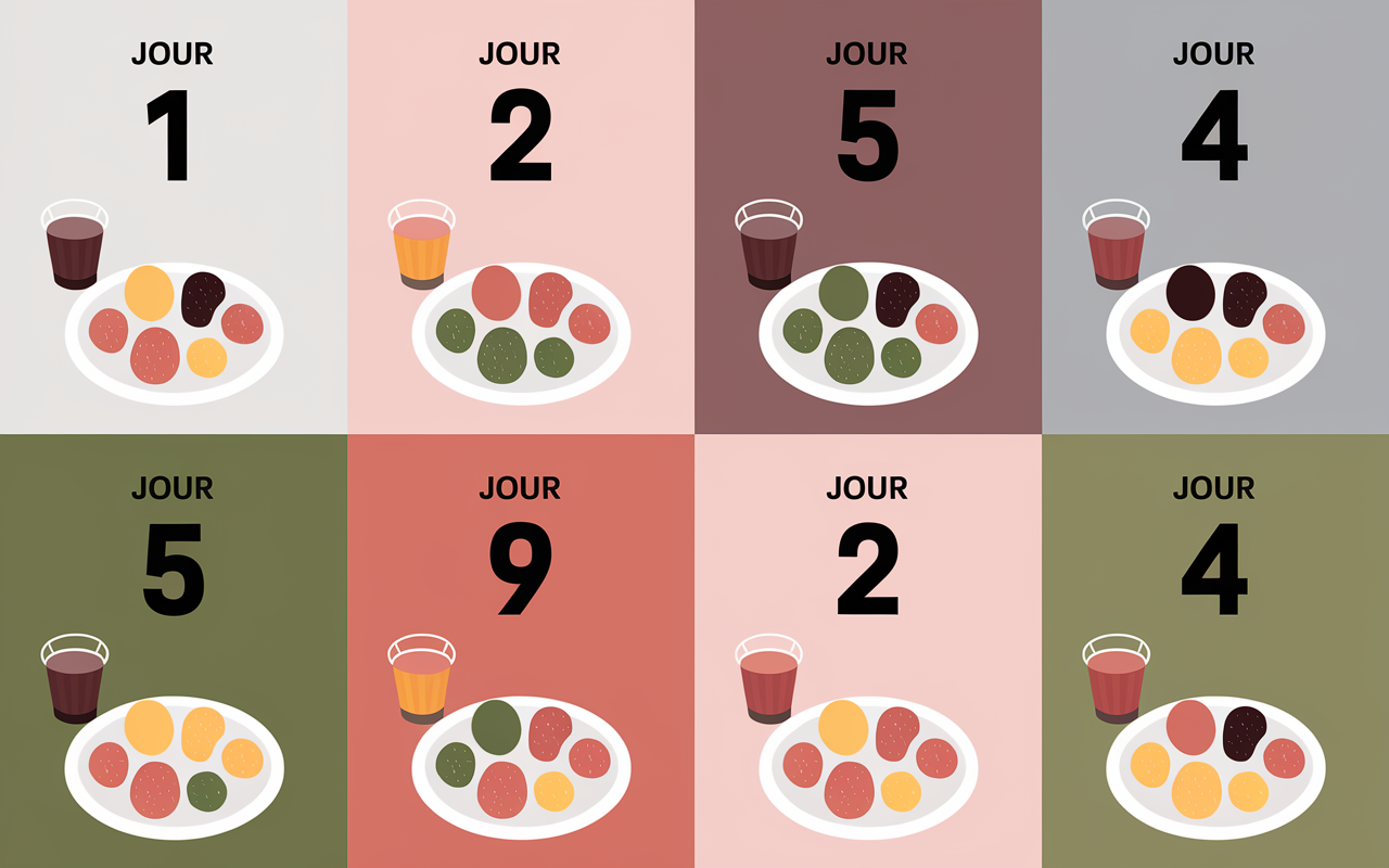 Tableau menu Natman 4 jours PDF assiettes proteines legumes case a cocher