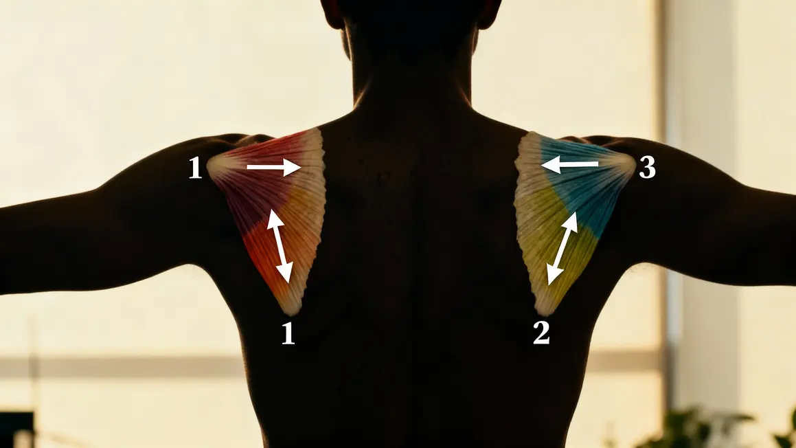 Diagramme de dos montrant faisceaux trapèzes, musculation