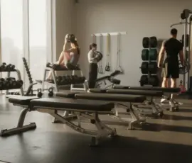 vue d'ensemble bancs lombaires salle musculation