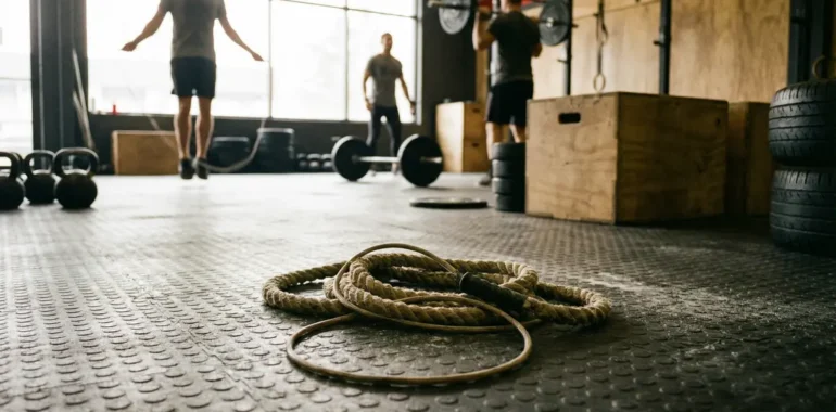 corde à sauter crossfit au sol, entraînement