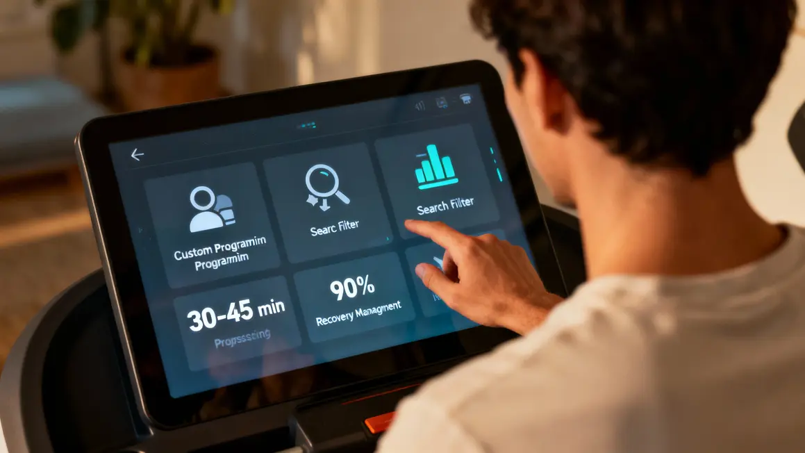 Écran interface digitale, suivi progrès, gestion récupération Sportrip