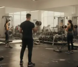Salle de sport moderne, entraînement morphologie biceps