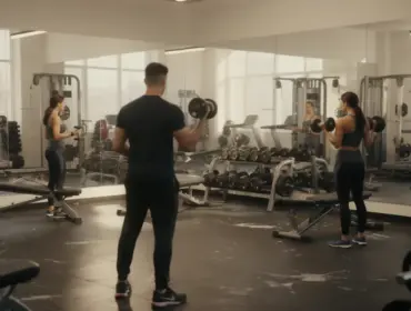 Salle de sport moderne, entraînement morphologie biceps