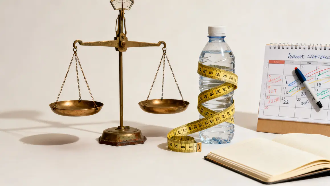 Balance mètre calendrier suivi perte de poids