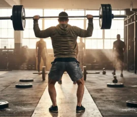 athlète power snatch action salle sport haltérophilie