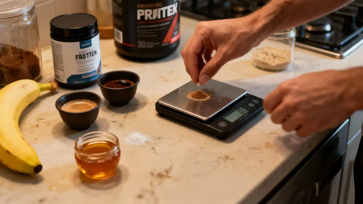 Balance cuisine et ingrédients pour preworkout maison