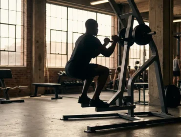 Pendulum squat et focus jambes en salle moderne