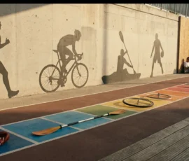 Silhouettes sportives et équipements pour sports physiques