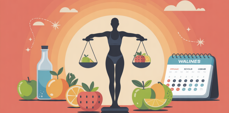 silhouette femme balance perdre 5 kilos 2 semaines