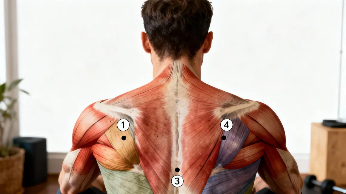 Zones musculaires dos maison repérées illustration
