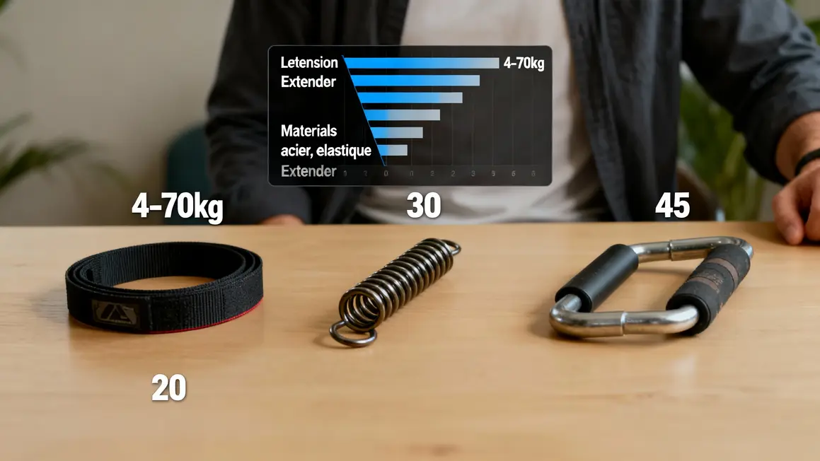 Différents types d'extenseurs comparaison visuelle