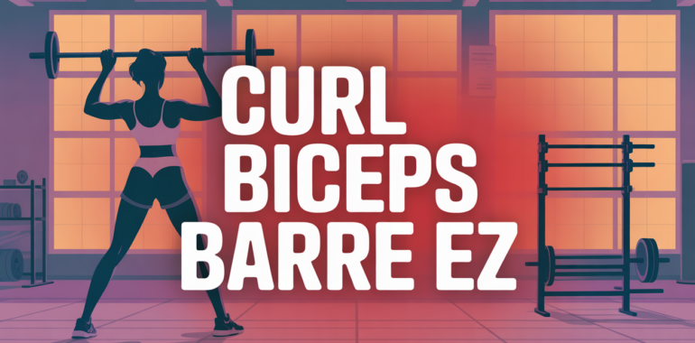 curl biceps barre ez femme debout salle