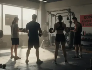 Panneau avertissement dopage musculation salle moderne