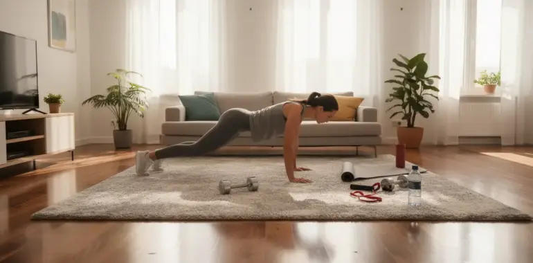 sport maison salle lumineuse accessoires minimalistes