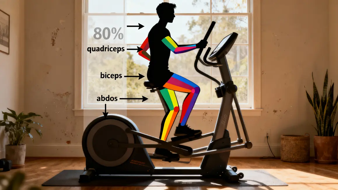 Graphique muscles sollicités vélo elliptique groupes principales