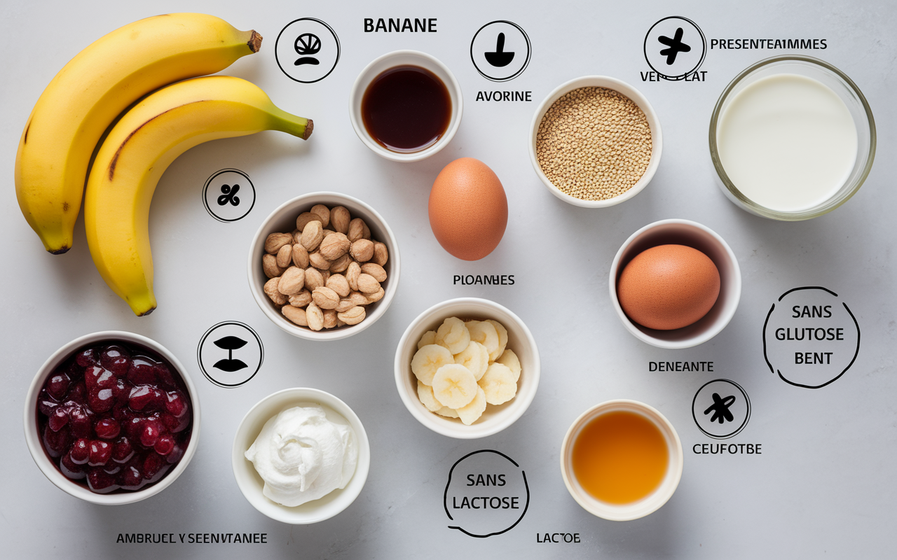 ingredients substitutions pancake flocon d'avoine banane regime