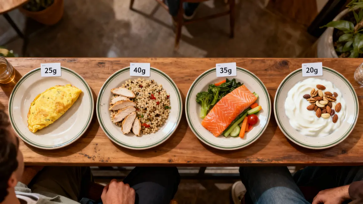 assiettes menus quotidiens protéines ventre plat
