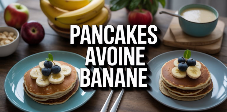 table petit dejeuner pancake flocon d'avoine banane regime
