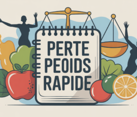 Perdre du poids rapidement savoirmaigrir.fr, illustration carnet nutrition et silhouettes