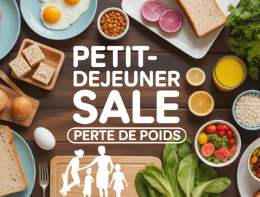 Petit dejeuner sale perte de poids, famille en cuisine