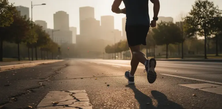 coureur semi marathon lever du soleil motivation