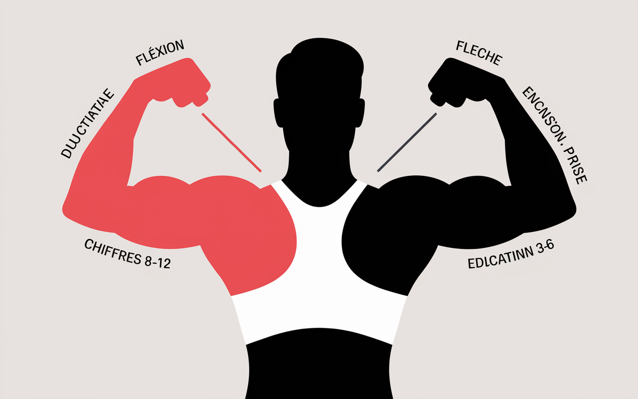 programme musculation des bras illustration anatomie biceps triceps