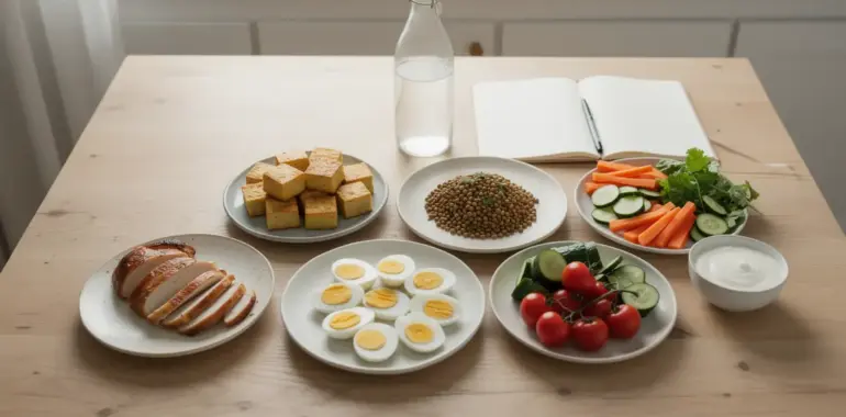 Table repas riche en protéines perte de graisse et suivi