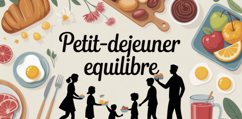 Scene table matin petit-dejeuner equilibre famille