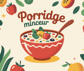 bol porridge minceur fruits frais illustration matinale