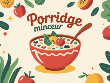 bol porridge minceur fruits frais illustration matinale