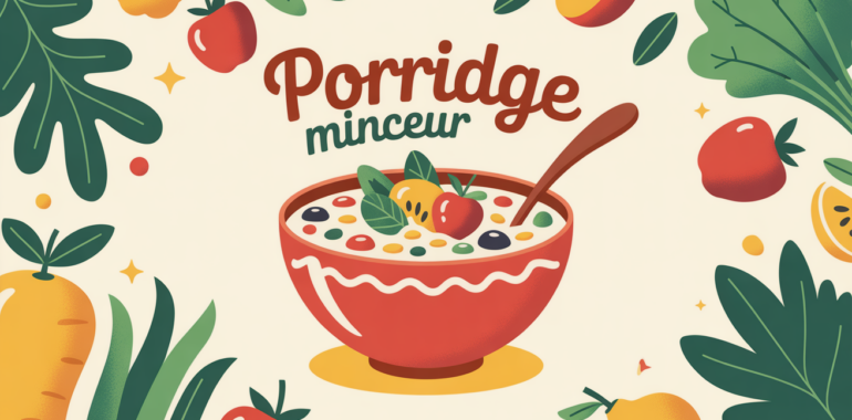 bol porridge minceur fruits frais illustration matinale