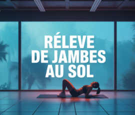 releve de jambes au sol sur tapis salle de sport
