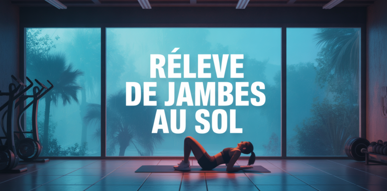 releve de jambes au sol sur tapis salle de sport